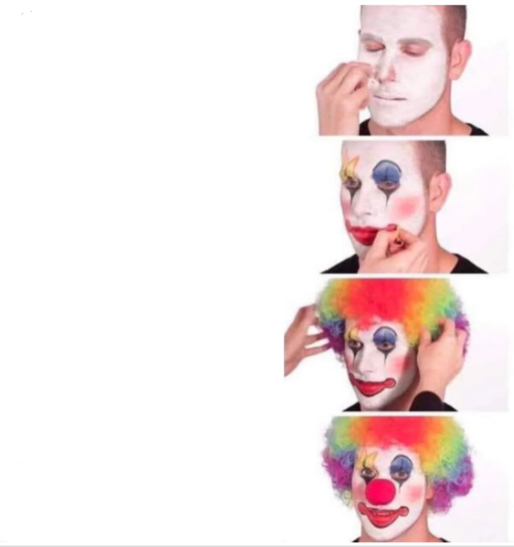 Clown Applying Makeup Meme Preview Image