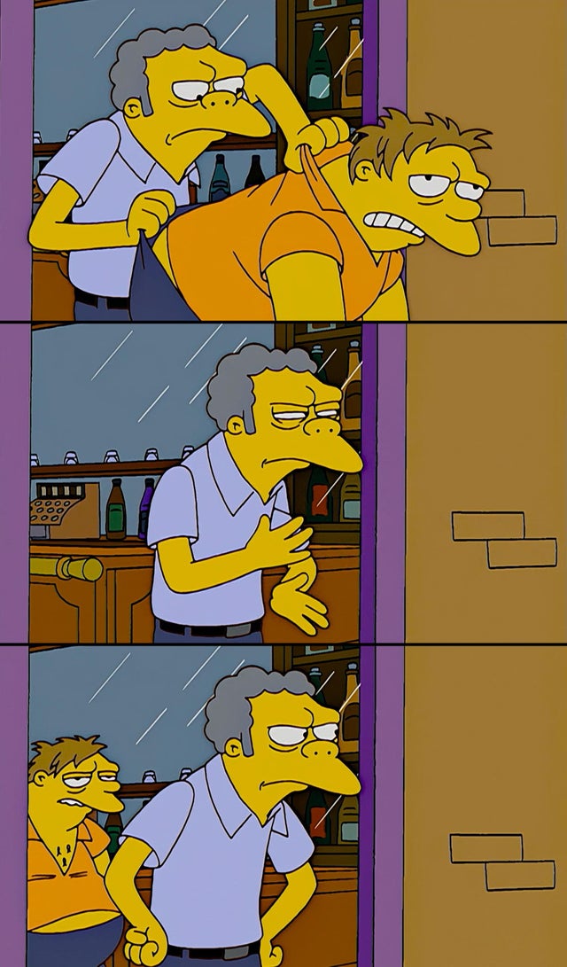 Moe throws Barney Meme Preview Image