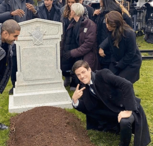 Grant Gustin over grave Meme Preview Image