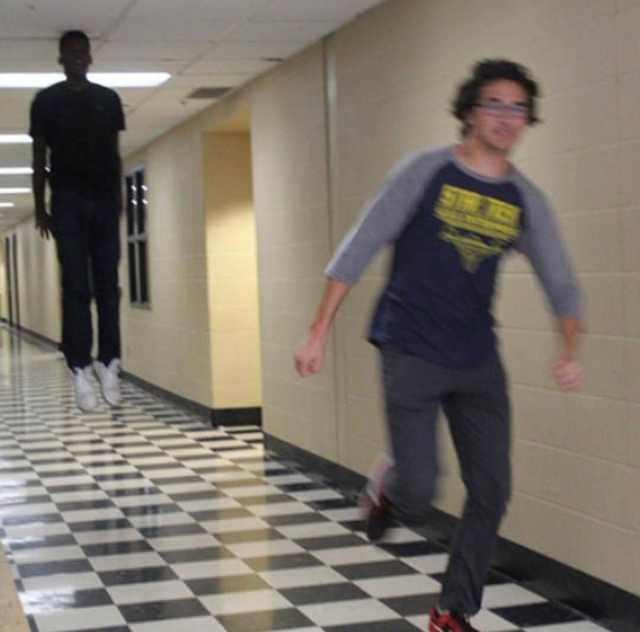 floating boy chasing running boy Meme Preview Image