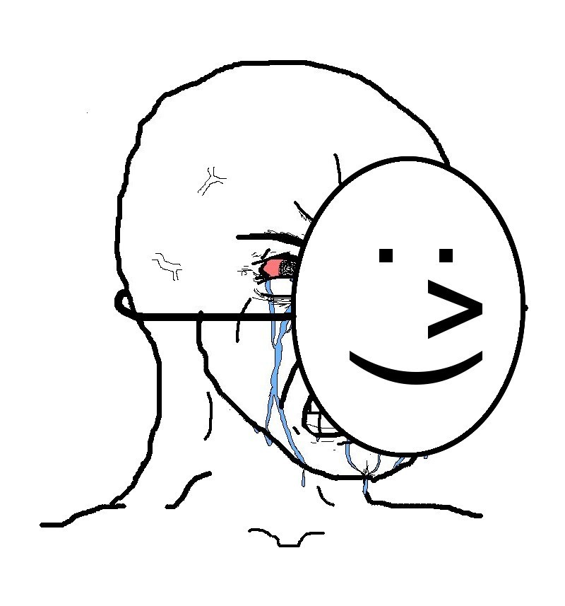 Pretending To Be Happy, Hiding Crying Behind A Mask Meme Preview Image