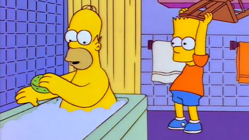 bart hitting homer with a chair Meme Preview Image