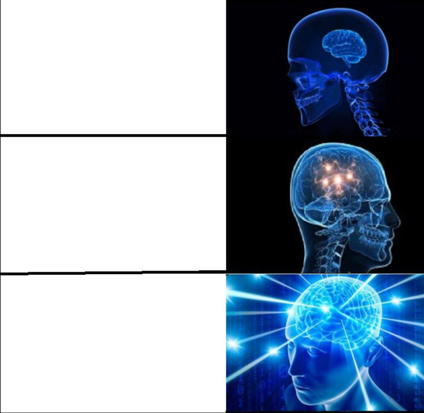 Galaxy Brain (3 brains) Meme Preview Image