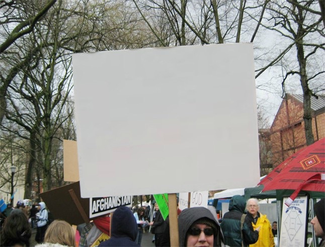 Blank protest sign Meme Preview Image