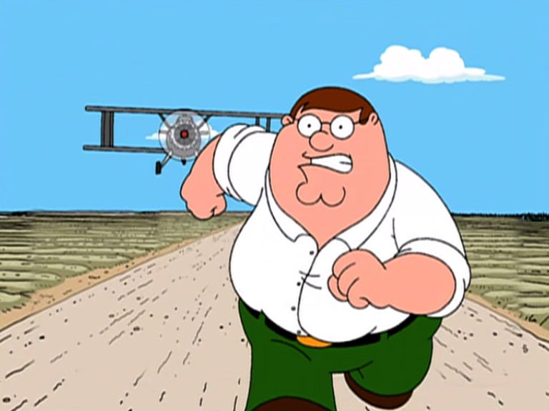 Peter Griffin running away Meme Preview Image