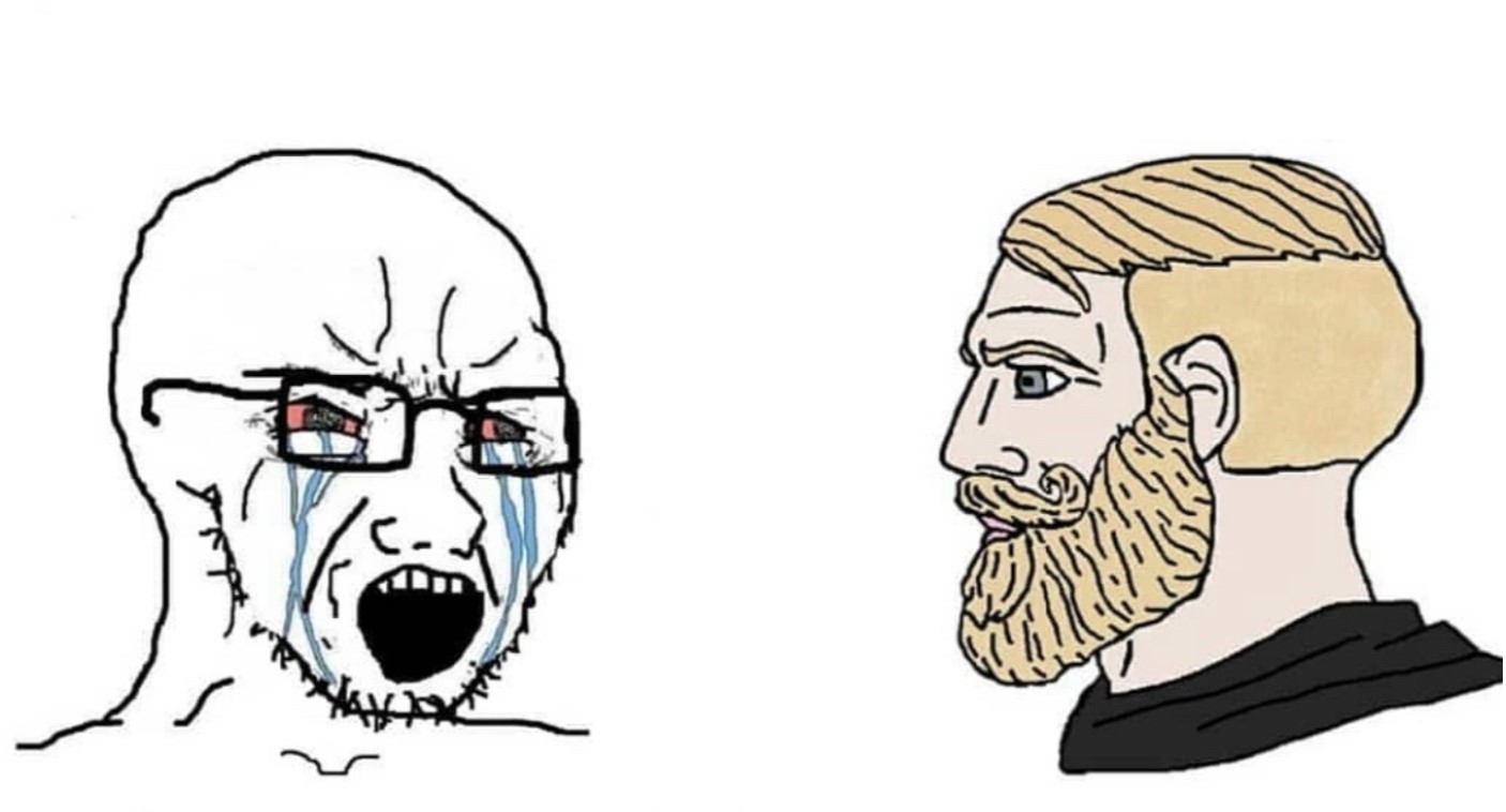 crying wojak vs chad Meme Preview Image