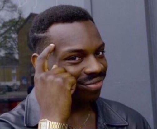 black guy pointing at head Meme Preview Image