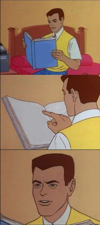 Peter parker reading a book Meme Preview Image