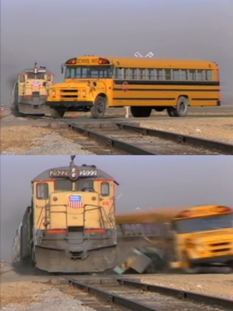 train crashes bus Meme Preview Image