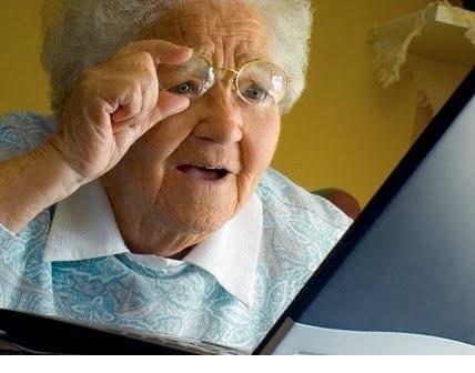 old lady at computer Meme Preview Image