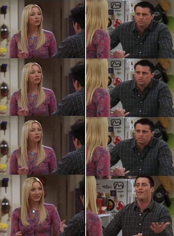 Phoebe teaching Joey in Friends Meme Preview Image