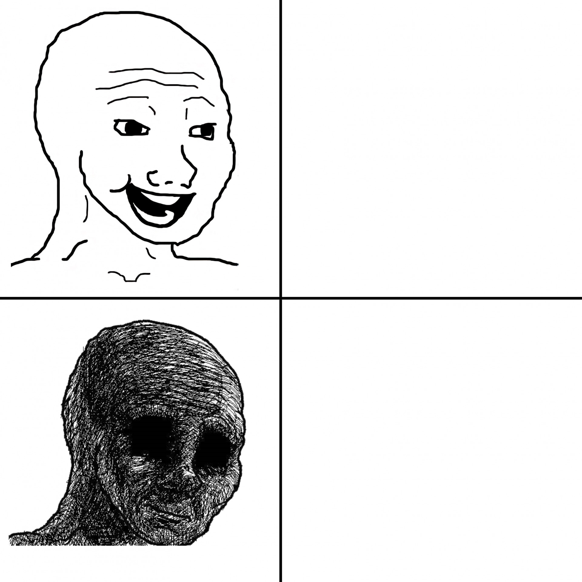 Happy Wojak vs Depressed Wojak Meme Preview Image