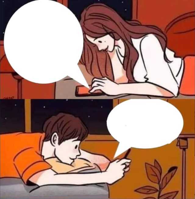 Boy and girl texting Meme Preview Image