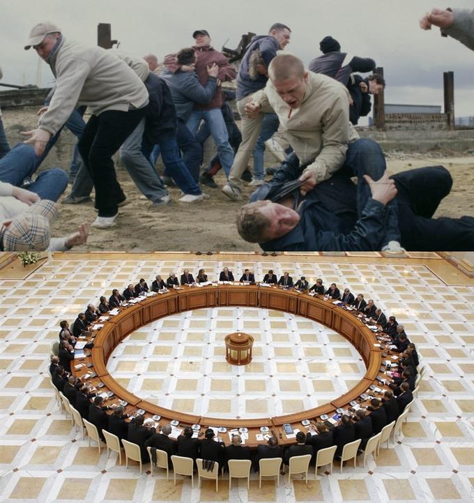 Men Discussing Men Fighting Meme Preview Image