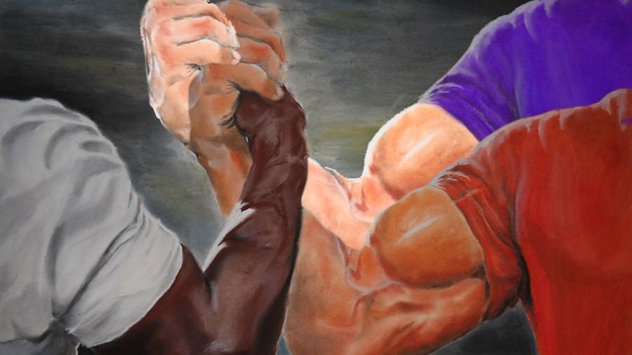 Epic Handshake Three Way Meme Preview Image