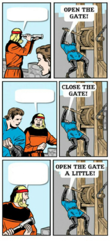 Open the gate a little Meme Preview Image