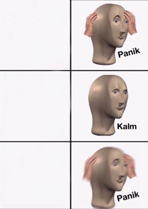 Stonks Panic Calm Panic Meme Preview Image