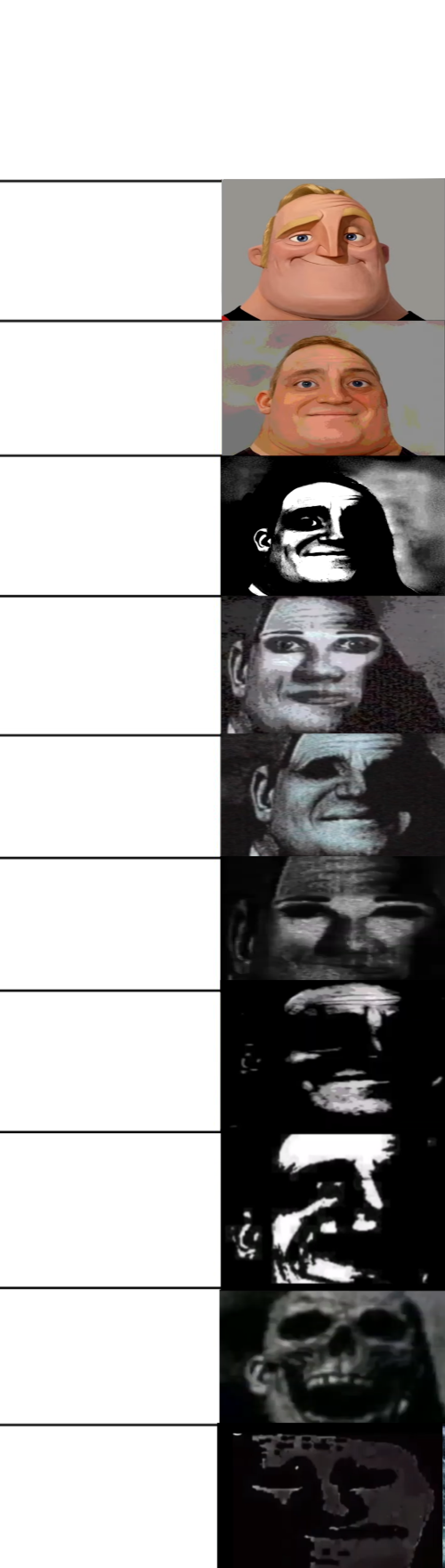 Mr. Incredible becoming uncanny Meme Preview Image