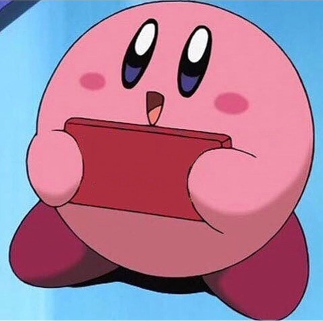 Kirby holding a sign Meme Preview Image