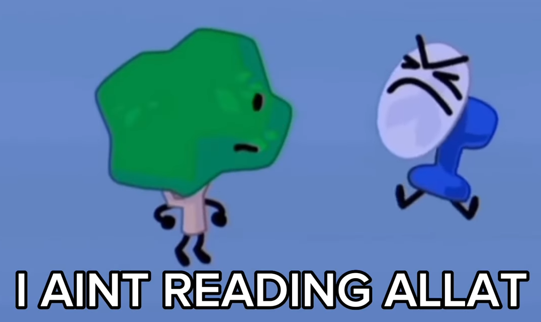 i aint reading allat Meme Preview Image