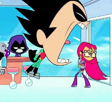 robin yelling at starfire  Meme Template