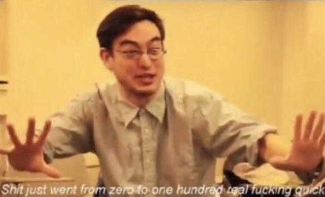 shit went form 0 to 100  Meme Template