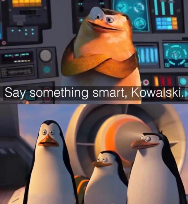 Say something smart Kowalski  Meme Template