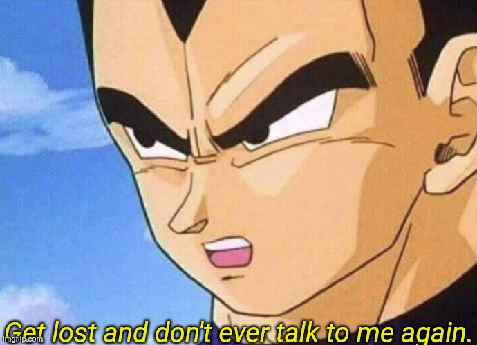 Get lost and don't ever talk to me again  Meme Template