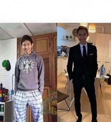 at my wedding vs at teachers downfall Meme Template