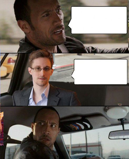 The Rock driving Snowden  Meme Template