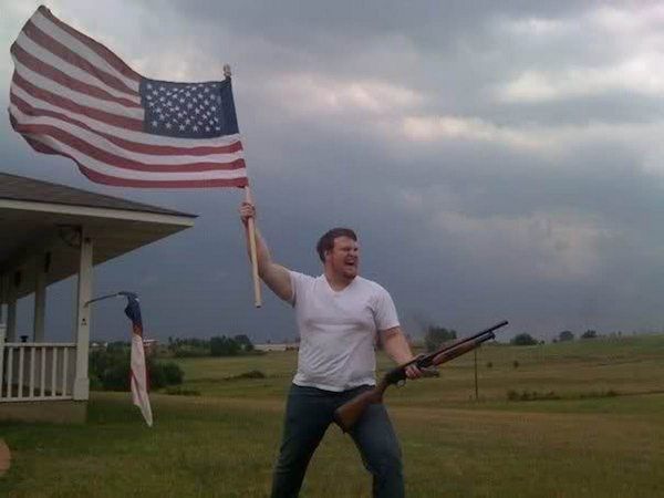 American flag shotgun guy  Meme Template