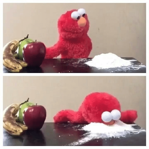 Elmo fruit vs sugar  Meme Template