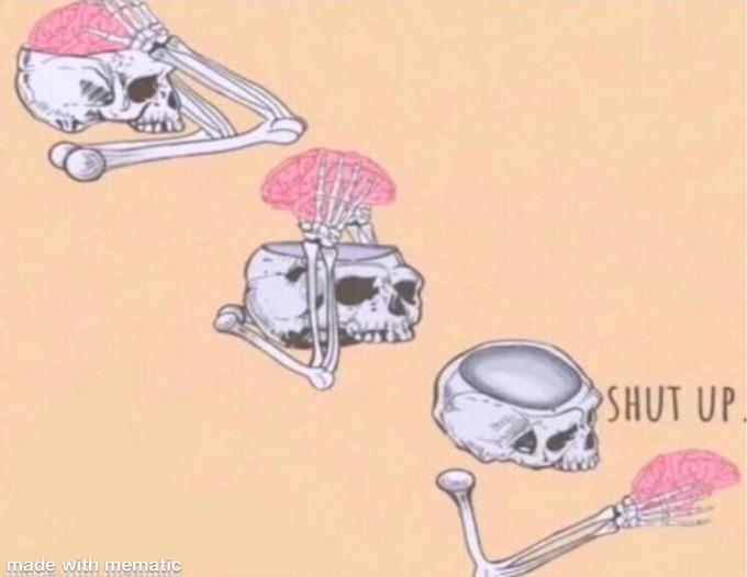 skeleton shut up  Meme Template