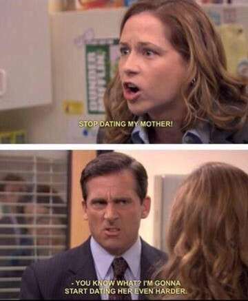 Pam and Michael arguing  Meme Template
