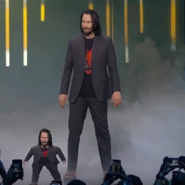 Keanu and Mini Keanu  Meme Template