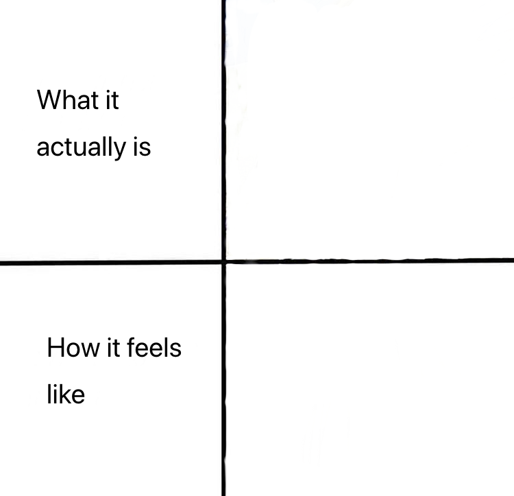 What it actually is..how it feels like  Meme Template
