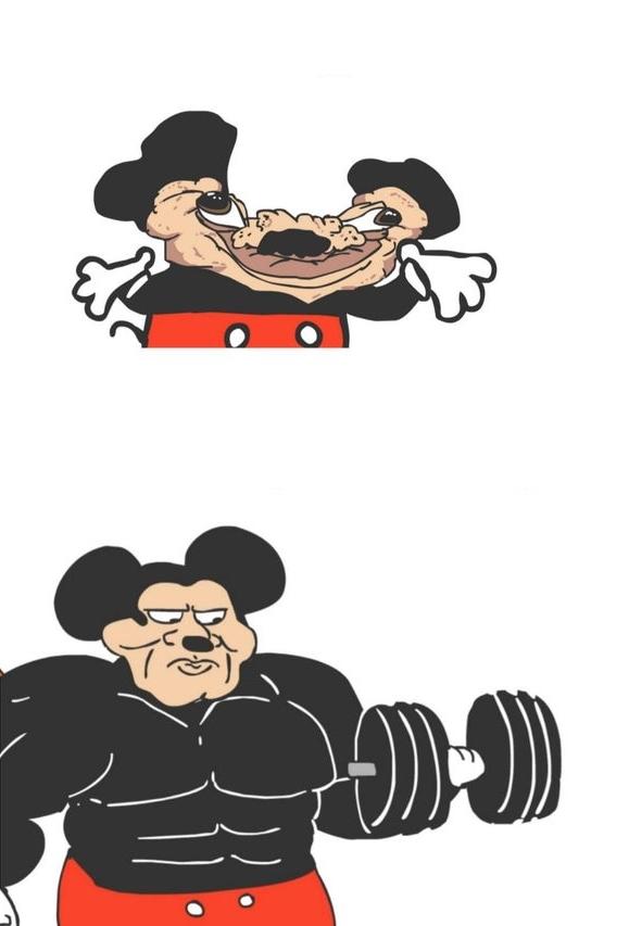 Buff Mickey Mouse  Meme Template