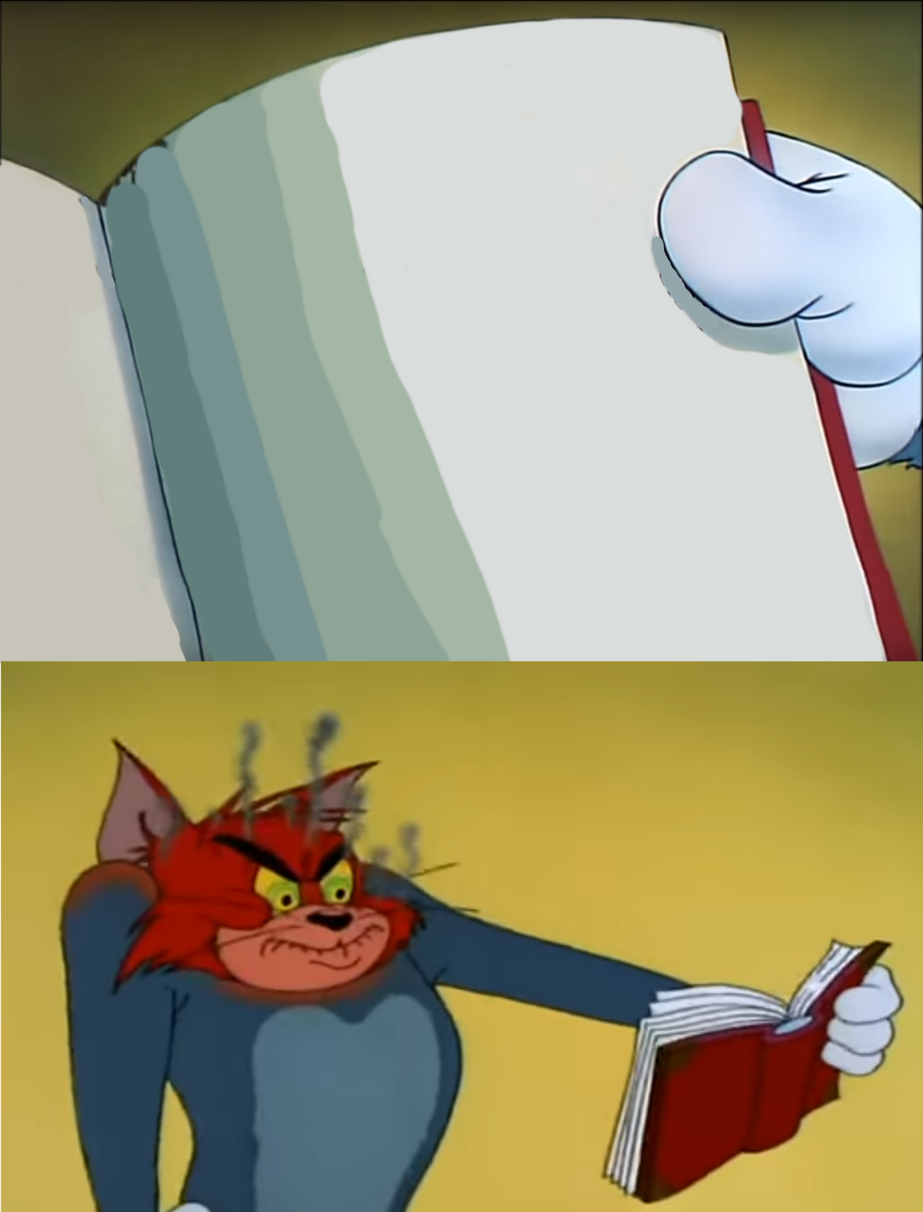 Angry Tom Reading Book  Meme Template