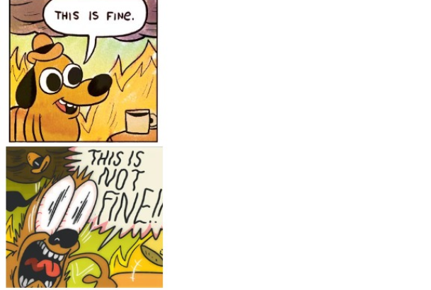 This is Fine, This is Not Fine (Correct Text Boxes)  Meme Template