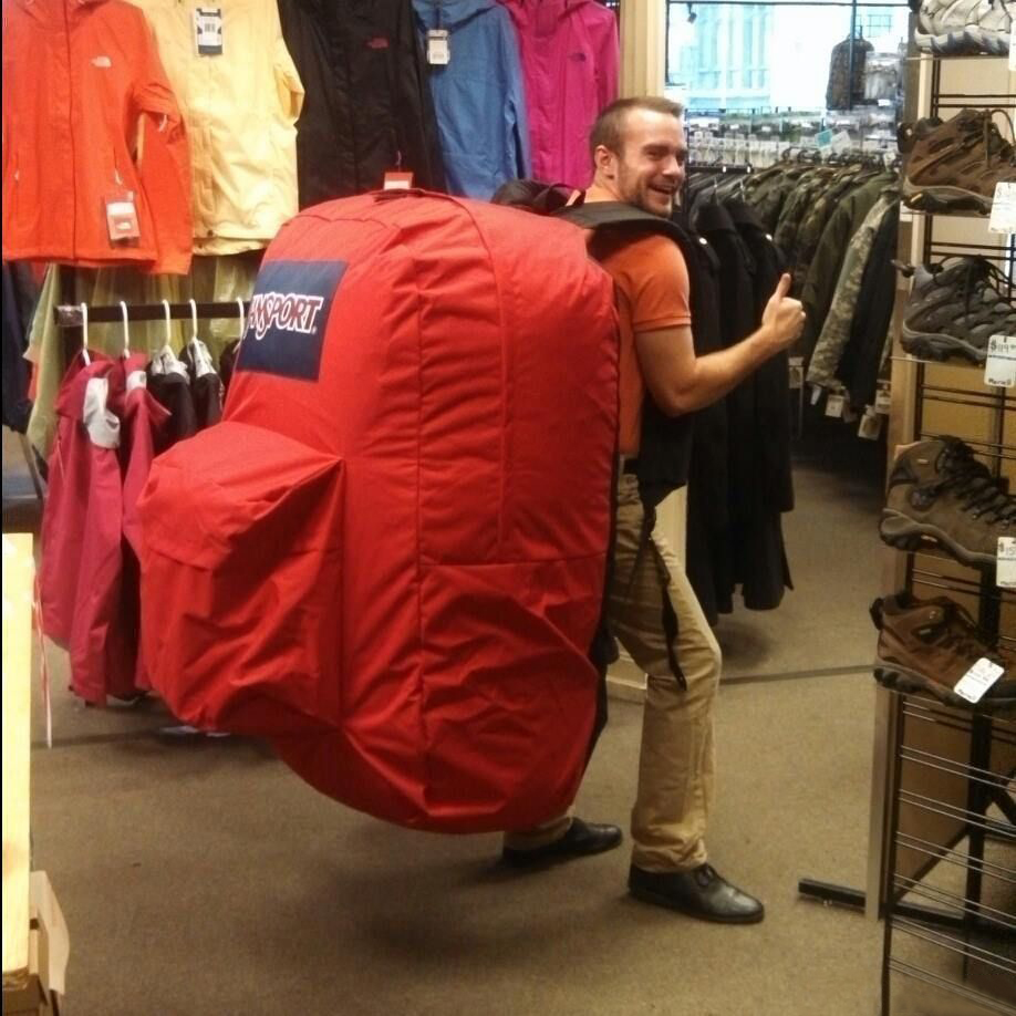 huge backpack  Meme Template