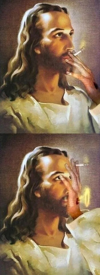 Jesus smoking a cigarette  Meme Template