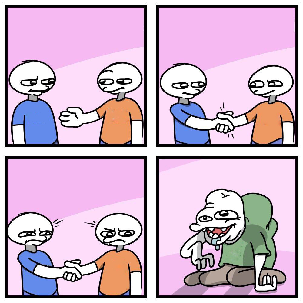 Two guys shake hands  Meme Template